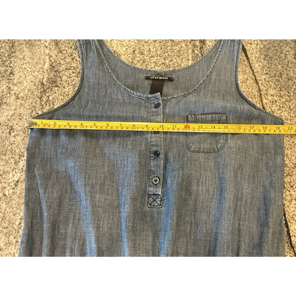 Vintage Y2K Lucky Brand Womens Denim Romper Size M Button Up Beach Casual Lounge - Picture 9 of 10